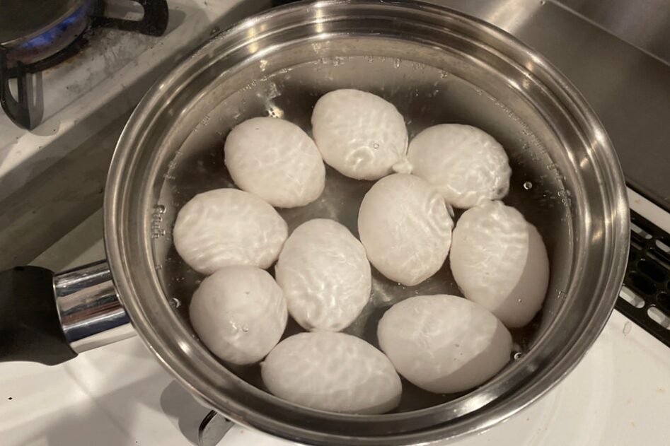 黄身とろとろ半熟ゆで卵の作り方【沸騰後入れ7分30秒】簡単・失敗しない４
